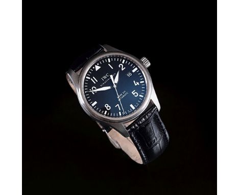 IWC - International Watch Co. gegr. 1868 in Schaffhausen. Fliegeruhr Mark XVI. Edelstahl. Automatik. Schwarzes Zifferblatt, i