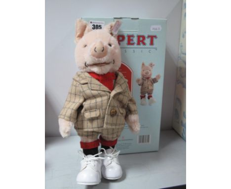 A Modern Steiff Rupert Classic Podgy Pig #653629, pink, 31cm high, Certified No 128, boxed.