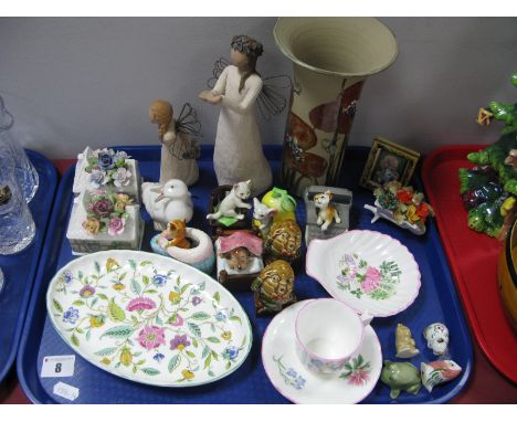 Royal Albert Posy Dwellings, Worcester Enchantment cup &amp; saucer, Minton 'Haddon Hall' pin tray, Nao duck, Wade Humpty Dum