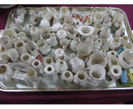 Crested Ware - Grafton, Swan, Goss, Arcadian, Florentine, etc, approx. seventy pieces:- One Tray