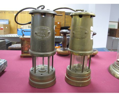 Hockley Lamp &amp; Limelight Company Miners Lamp, Colliery No. 8721, another similar. (2)