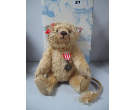 A Modern Steiff Jointed Teddy Bear Cowardly Lion, #682674 'Wizard of Oz', 2014 North American and UK limited edition, blond, 