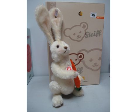 A Modern Steiff Fritzle The Rabbit #37078, white, 26cm high, tag attached Certified No 110, boxed.