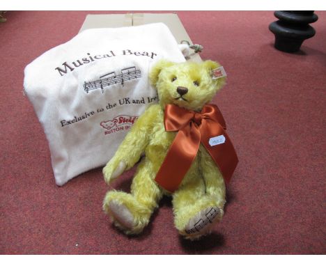 A Modern Steiff Jointed Teddy Bear #662607 Musical Bear 'Teddy Bear's Picnic', 30cm high, golden, Certified No 41, with origi