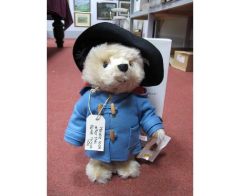 A Modern Steiff Paddington Bear, #354724 29cm high, Certified No 474, tags attached, together with a boxed Steiff Paddington 