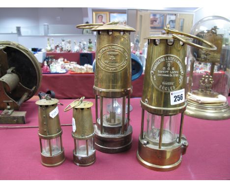 E.Thomas &amp; Williams Ltd, Aberdare Wales, brass miners lamp No 48003, type 6, brass miners lamp, together with two other s