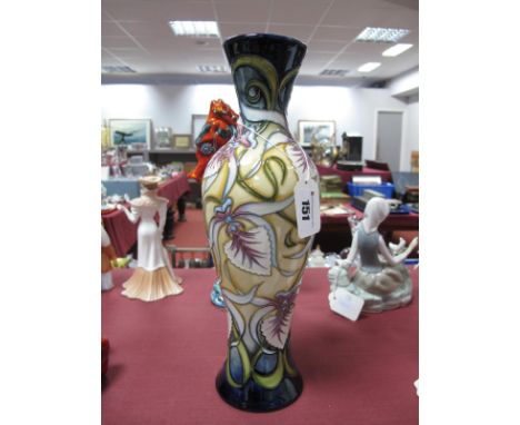 A Moorcroft Pottery Vase, of slim baluster form, painted in the Champerico pattern, designed by Sian Leeper, limited edition 