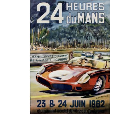 '24 Heures du Mans 23 &amp; 24 Juin 1962' poster after Michel Beligond (French, 1927-1973),original full colour lithograph on