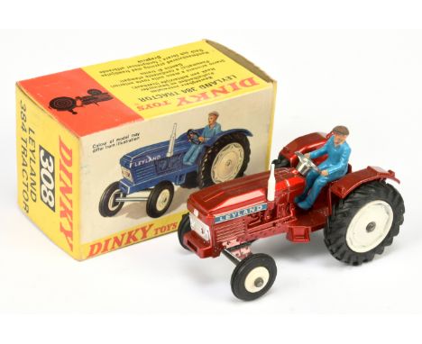 Dinky 308 Leyland&nbsp; 384 Tractor - metallic red body, white including hubs (plastic&nbsp; front) and chimney stack, silver