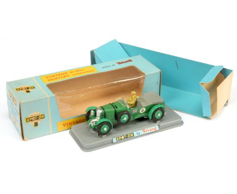 Triang Spot On 263 Bentley vintage 4.5 litre green body with grey seats and figure driver, Good Plus, inner carded tray and p