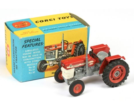 Corgi 66 Massey Ferguson 165 Tractor - grey, white, red including hubs - Good Plus to Excellent (some small chips on mudguard