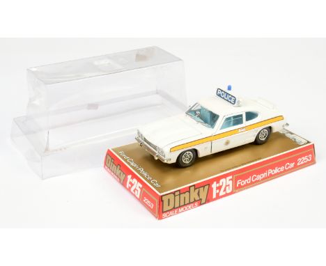 Dinky&nbsp; 2253 (1/25th scale) Ford capri, "Police" car, white body with pale blue interior and chrome trim, Excellent Plus 