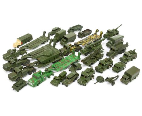 Dinky Military large unboxed group to include Mighty Antar low loader with Centurion Tank, Scammell Wrecker, Armoured command