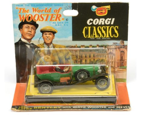 Corgi 9004 "The World of Wooster" Vintage Bentley 1927 - green, graphite grey chassis, red interior with "Bertie Wooster and 