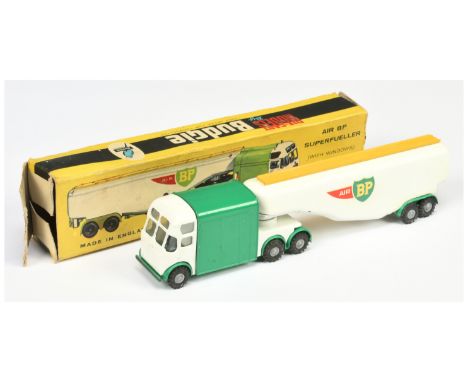 Budgie Toys 280 "Air BP" Superfueller - two-tone white and green with yellow tanker gantry, with windows and grey plastic hub