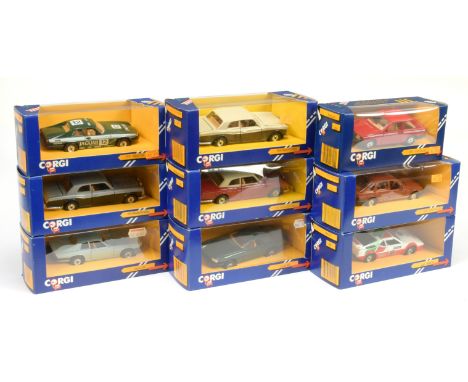 Corgi Group of 9 (1/36th) scale cars to include 279 Rolls Royce Corniche, 299 Ford Sierra Saloon, 402 BMW M1 Racing Car, 600 