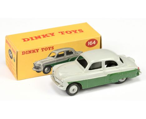 Dinky 164 Vauxhall Cresta Saloon, two-tone green and grey including rigid hubs with smooth tyres, silver trim including bonne