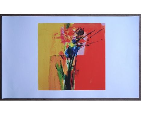 COLIN GILES (xx Norfolk artist)  An unframed coloured print, abstract forms. Pencil signed bottom right. Image size 30cm x 30
