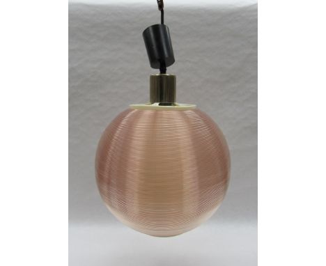 A spherical textured lucite ceiling lamp