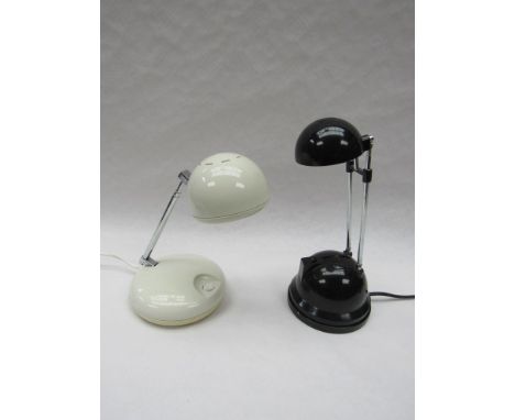 A "Lloytron" black desk lamp and a similar cream "Search light" example 