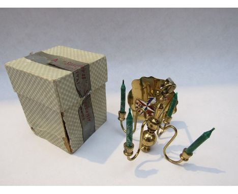 A 1951 Festival of Britain boxed 'starfest' souvenir from Festival gardens, brass and enamel miniature chandelier
