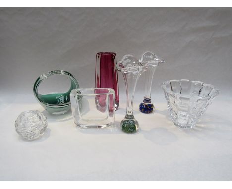 Seven pieces of Swedish glass including Orrefors, Flygsfors and Kosta Boda