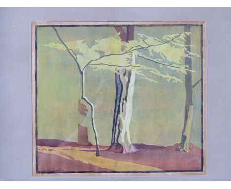 S. CLAYTON BARTELS (XX) A framed and glazed print of tree's pencil signed botton left.  27.cm x 30cm
