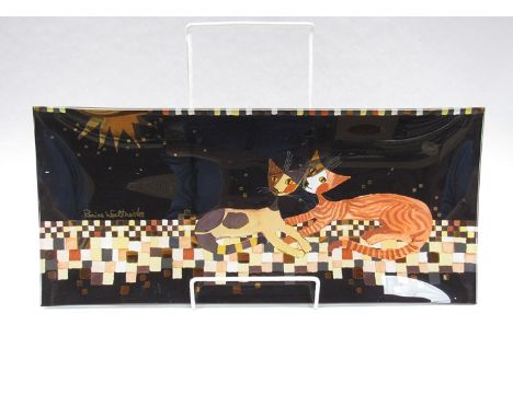 Goebel handmade "Rosina Wachtmeister" design oblong dish.  50cm x 23cm