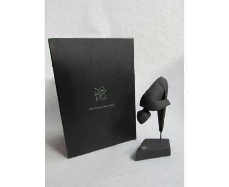 A Royal Doulton black ceramic sculpture of a diver, made for the 2012 London Olympics, in original box 