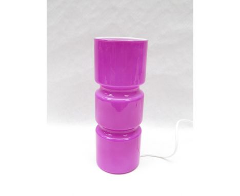 A Habitat pink glass table lamp 