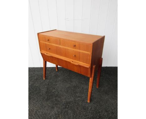 A Danish teak low work chest with twin short drawers over single and deep lower drawers,  66cm x 30cm x 65cm
