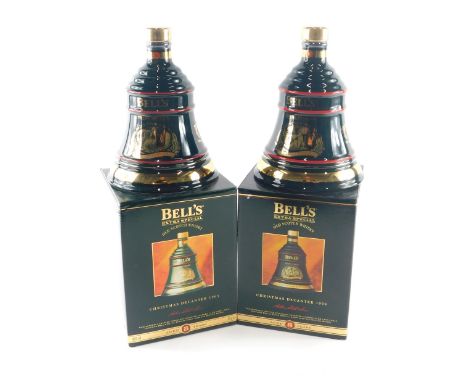 Two bottles of Bell's Extra Special Scotch whisky for Christmas 1994 and 1995, both boxed. 