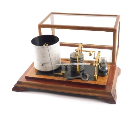 A barograph, in glazed mahogany case, 33cm wide. 