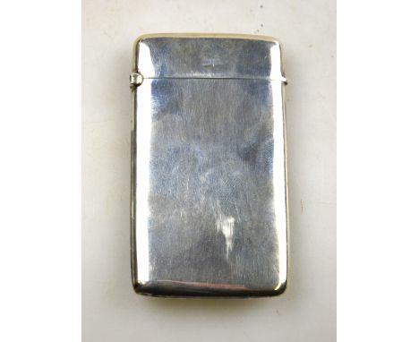 An Edwardian plain silver visiting card case with hinged top William Hair Haseler, Birmingham 1905, 1.1 oz 
