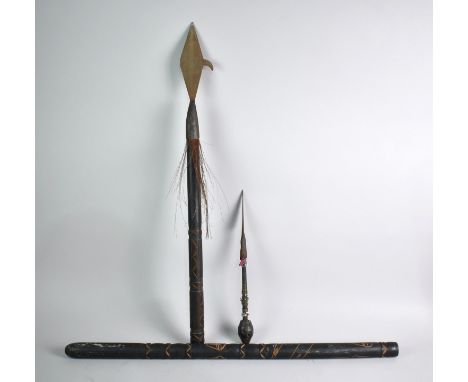 A Collection of Tribal Souvenir Weapons to include Clubs, Short Handled Spear and Dagger