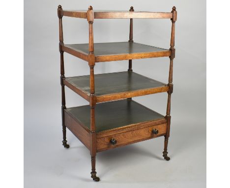 A Late 19th Century Four Shelf Rectangular Whatnot in Rosewood with Base Drawer, 53cms Wide and 95cms High