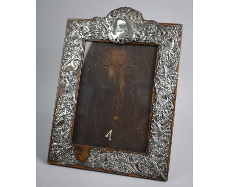 An Edwardian Silver Mounted Rectangular Photo Frame, Some Losses, Easel Back, 23x31.5cms High