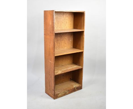 An Edwardian Oak Four Shelf Open Bookcase, 36cms Wide