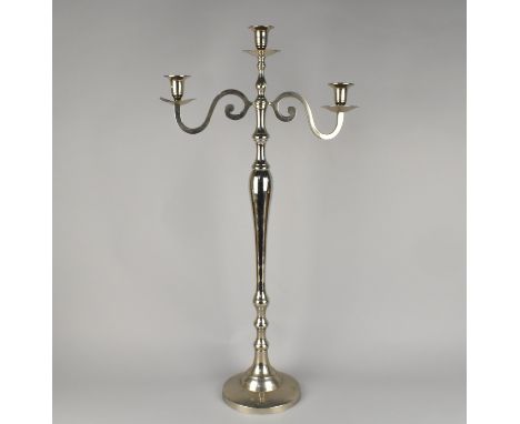 A Modern Three Branch Tall Candelabra, 73cms High