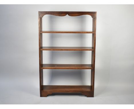 An Edwardian Oak Four Shelf Open Bookcase, 76cms Wide