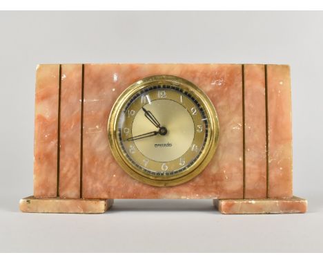 A Mercedes Art Deco Onyx Mantel Clock, 23cms Wide