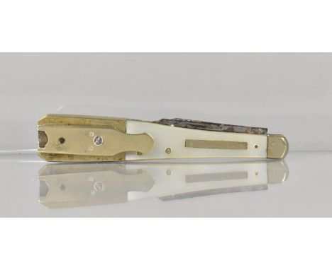 A Vintage Two Blade Quill Cutter Penknife with Mother of Pearl Scales by Mappin of Sheffield, 9cms Long