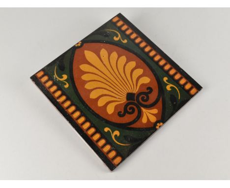 A Glazed Terracotta 8" Tile
