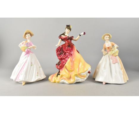 Three Ceramic Ladies to Comprise Royal Doulton Belle HN3703 and Two Royal Worcester, Rachael and Sarah