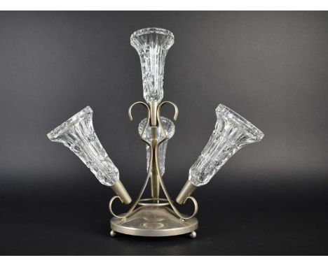 An Early 20th Century Four Trumpet Epergne, 31cms High