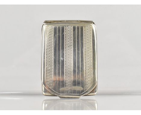 A Silver Case with Engine Turned Decoration, 6x4.5cm, 31g