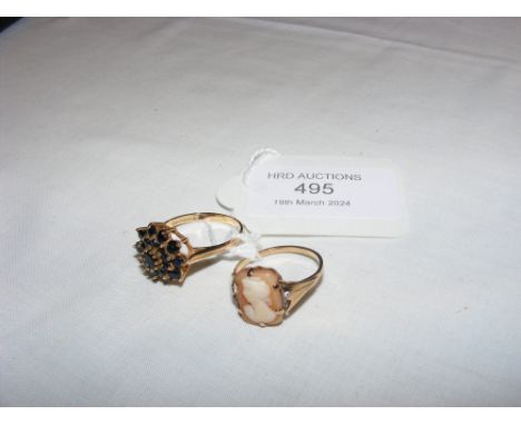 A dress ring in gold setting and one other