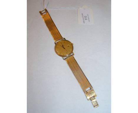 A vintage gents 18ct gold Omega wrist watch with date aperture and strap CONDITION REPORT In our judgement, lot is not in tic