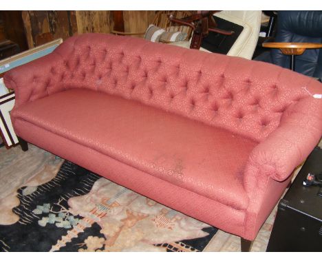 An antique Chesterfield sofa - length approx. 220cms