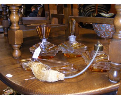 An Art Deco dressing table set
